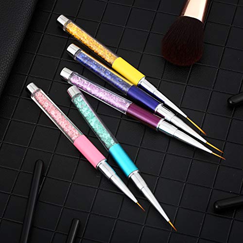 Mudder Nail Art Brushes Set 10-Piece: Nail Liner & Painting Brushes for Gel & Acrylic