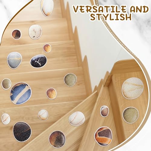 Fullhawl 15 Pcs Non-Slip Pebble Shower Stickers for Bathtubs