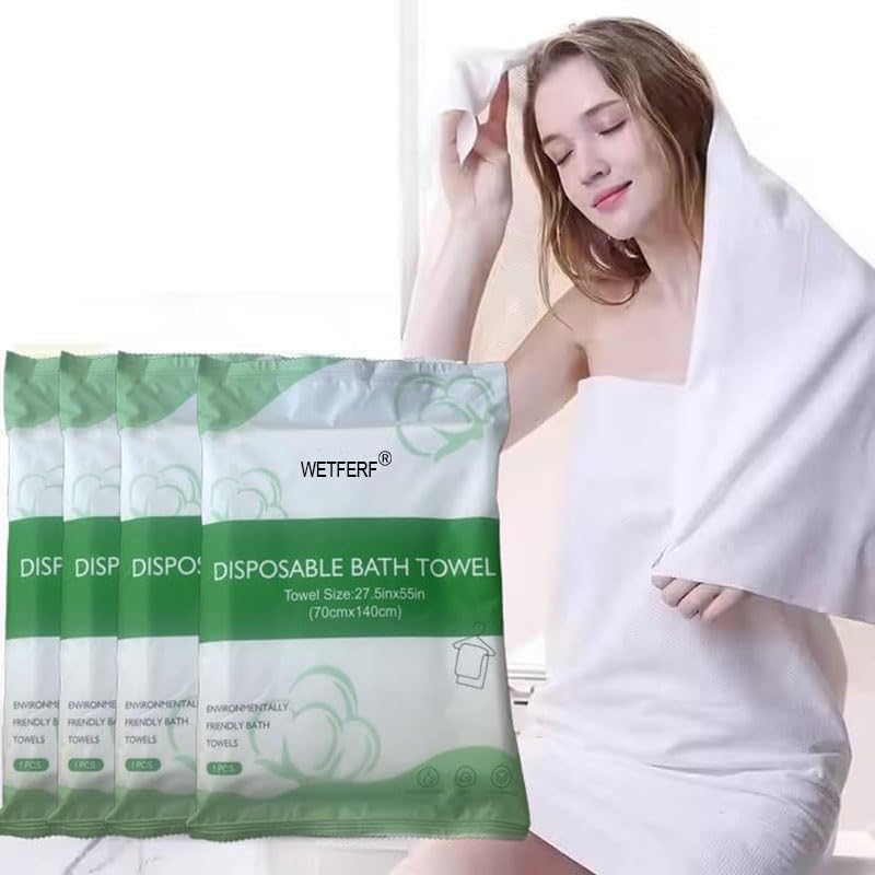 Disposable Bath Towels - 20 Pack Durable Large Portable Thick Towels for Travel, Spa & Camping | 55'' x 27.5''