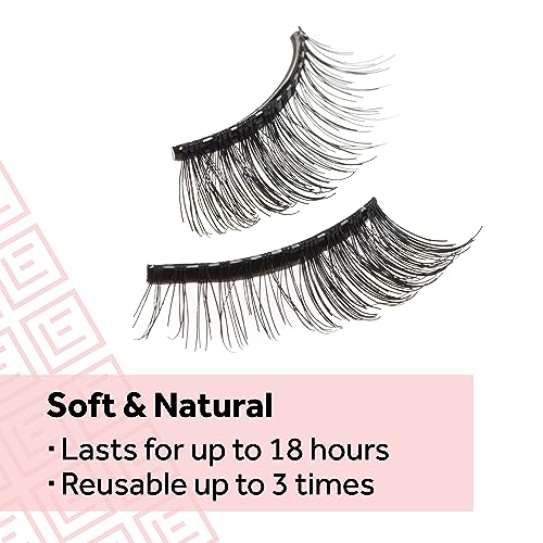 Eylure Pre-Glued Light & Wispy Accent No. 003 Natural Lashes 2 Pack, Vegan & Cruelty-Free
