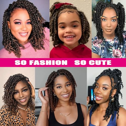 Zoewan 10 Inch Pre-Twisted Passion Twist Crochet Hair - 6 Pack Ombre Brown