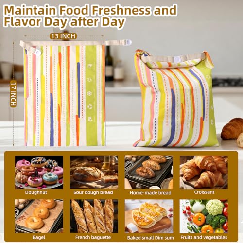 2 Pack Reusable Beeswax Bread Bags for Sourdough Storage