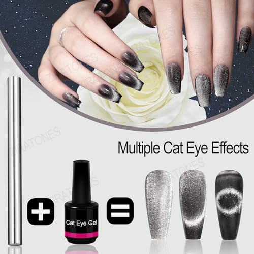 ZIRATONES Cat Eye Nail Magnet Pen - 5.9 Inch Double-Head Tool