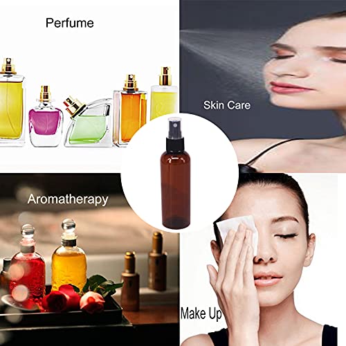 12 Pack 3.3 oz Amber Plastic Fine Mist Spray Bottles for Essential Oils
