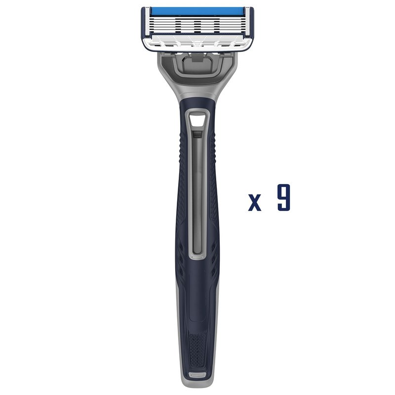 Barbasol Ultra 6 Plus Value Pack | Premium 6-Blade Disposable Razors | Disposable Shaving Razor Bundle | Close Shave Technology, UltraTrimmer 7th Blade, Pivoting Head (3 Packs / 9 Total Razors)