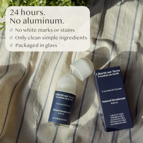 Natural Deodorant Roll-On with Coconut & Ocean - Aluminum Free, 50ml, Vegan & Eco-Friendly