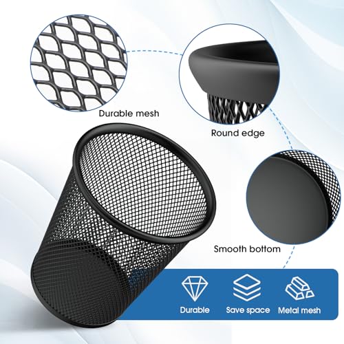 MaxGear Pen Holder 2-Pack - Mesh Metal Desk Organizer for Office & Home