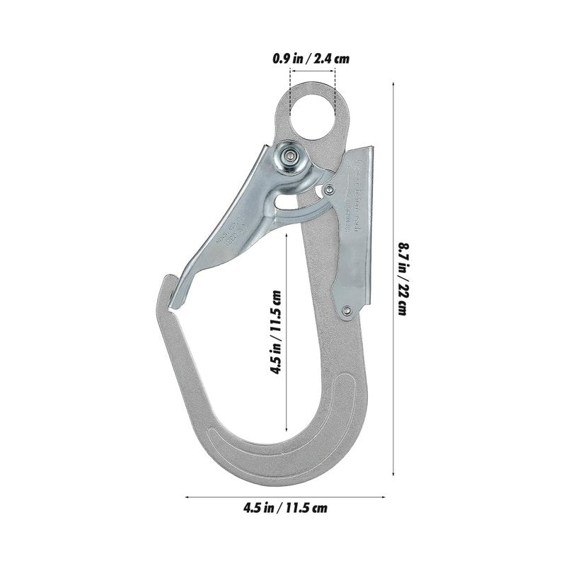Housoutil Rebar Snap Hook, High Strength Alloy Steel Large Drop Forged Double Lock Rebar Snap Hook, Multifunctional Safety Fall Protection Lanyard