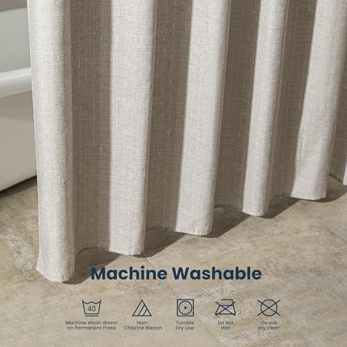 SLEEP ZONE Waterproof Beige Shower Curtain 72" x 72" - Geometric Design