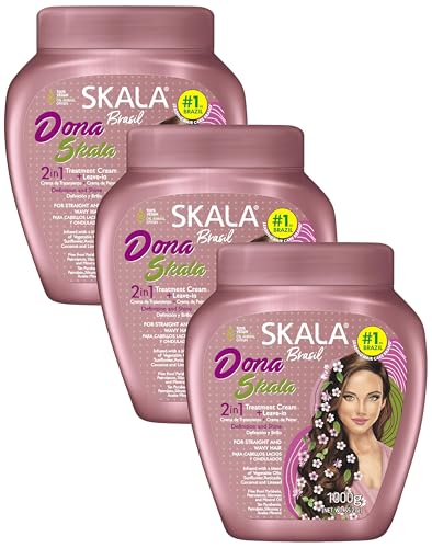 SKALA Dona 2-in-1 Treatment & Leave-In Conditioner Pack 35.3oz - Vegan Hair Mask for Smooth & Wavy Hair