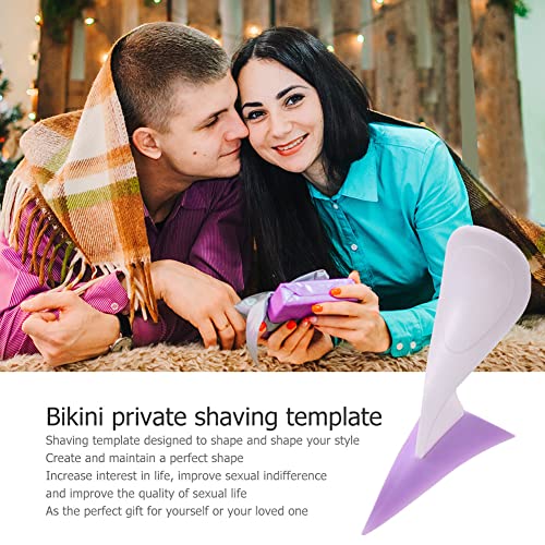 Munyee Hua Intimate Pube Hair Trimmer Set for Women with 7 Shapes, 3 Handy Razors, a Silk Storage Bag - Easy Operate Bikini Grooming Tool,Pubic Care Removal Scissors Accessories (7 pcs model set)