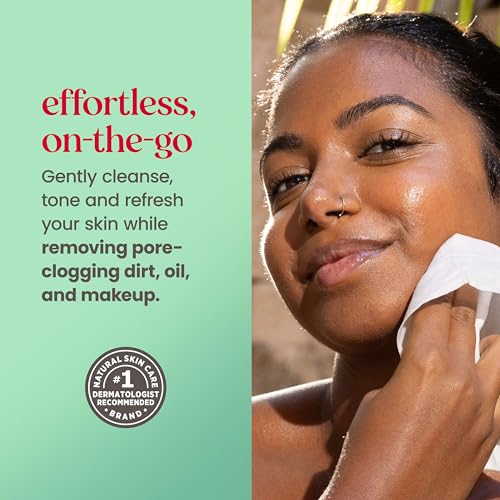 Burt's Bees Cucumber & Mint Facial Towelettes, 30 Ct - 100% Plant-Based