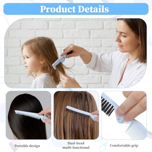 2-Pack Double Tooth Folding Combs for All Hair Types - Portable & Travel-Friendly
