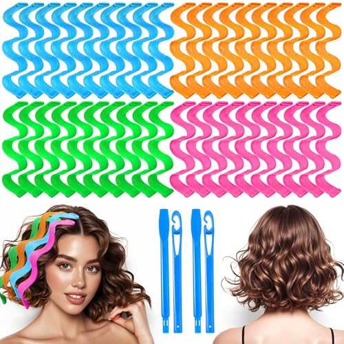 YEVYO 42 Pcs Heatless Wave Curlers for Short Hair - 9.8 Inch Styling Set