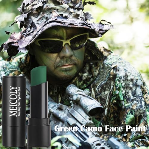 Green Face Paint Stick - Waterproof for Sports & Cosplay