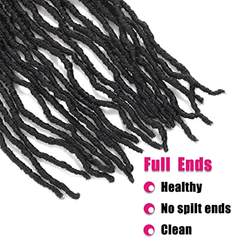 24 Inch Soft Locs Crochet Hair - 6 Packs Pre-Looped Natural Black