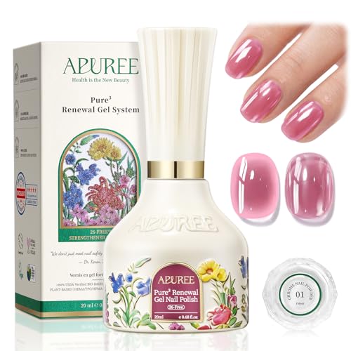 APUREE HEMA-Free Jelly Sheer Gel Nail Polish Pink Power – 28+ Days High-Gloss