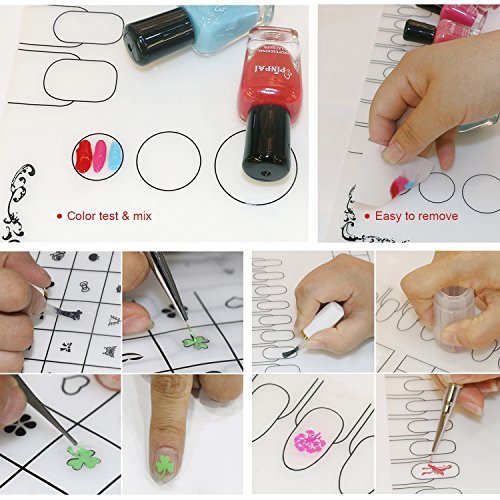 Segbeauty Rectangular Silicone Nail Art Mats - 2pcs DIY Stamping & Practice Pad