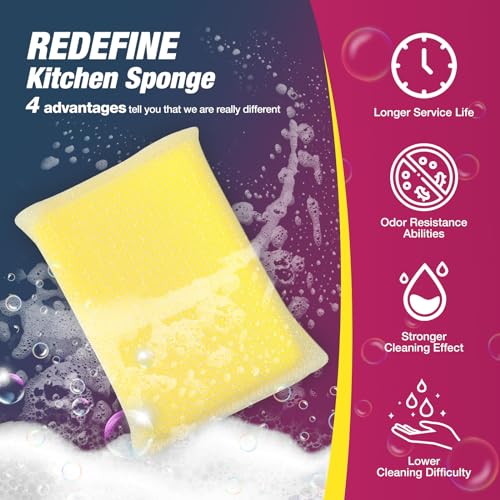 MGLDEM All-Purpose Non-Scratch Kitchen Sponges - 16 Pads