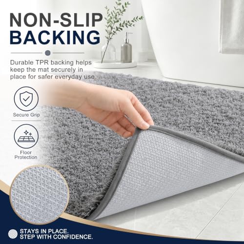 OLANLY Microfiber Bath Mat 30x20 - Soft, Absorbent & Non-Slip