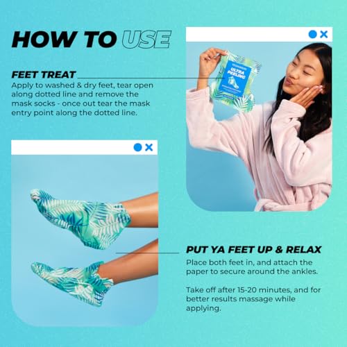 Vitamasques Foot Peeling Mask - 5 Pairs Exfoliating Treatment for Cracked Feet