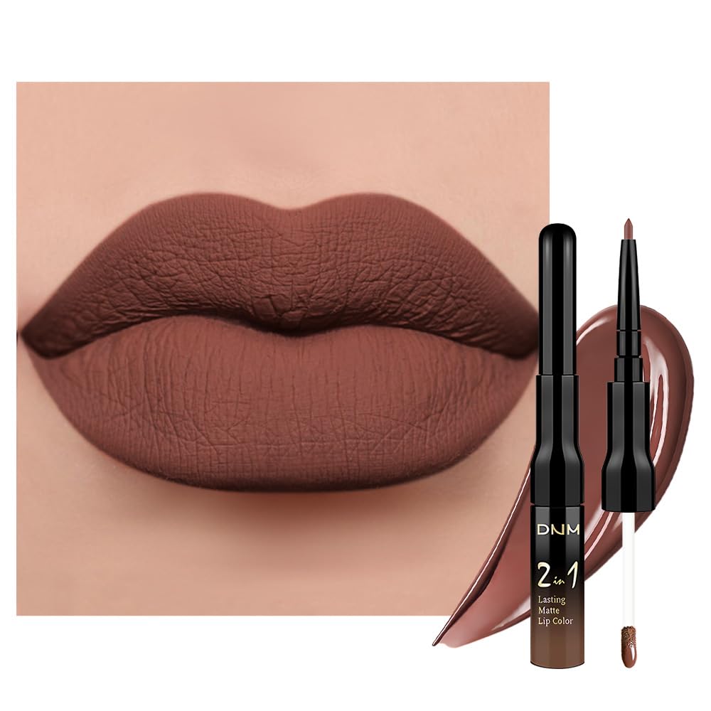Kaely 2-in-1 Mauve Metallic Lipstick and Lip Liner Makeup, Shimmer Liquid Metallic Lipsticks for Women, Glitter Lip Gloss Stain Long Lasting Waterproof Smudge Proof 24 Hour, Vegan & Cruelty-Free, 16