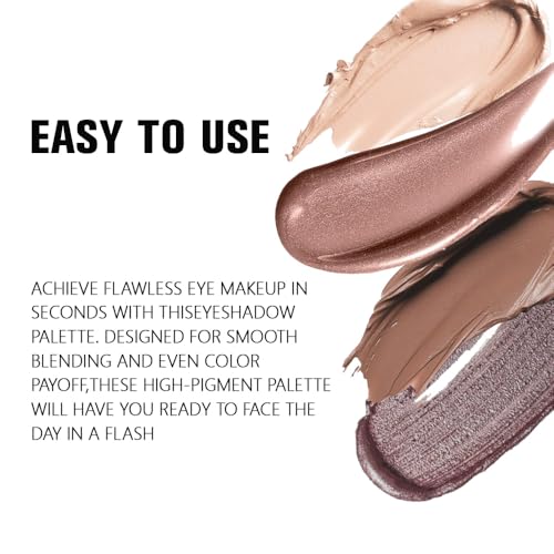 Kaely Nude Brown Matte & Shimmer Eyeshadow Palette 0.2oz - Waterproof, Buildable, Cruelty-Free Makeup for Mature Eyes