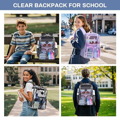 Heavy Duty Clear Backpack for School & Events - Waterproof & Spacious