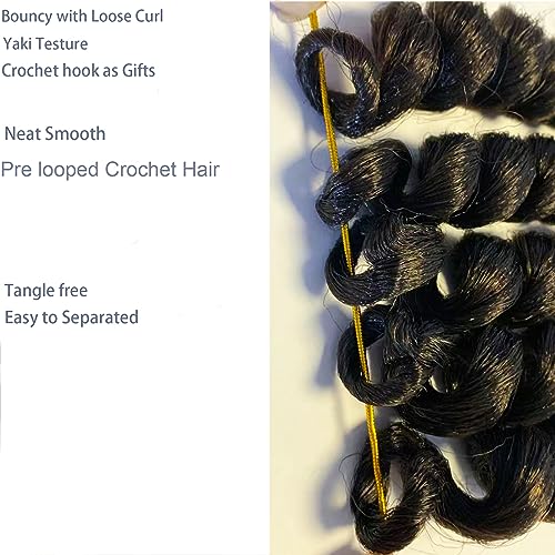 12 Inch Jamaican Bounce Crochet Hair - 3 Packs (1B) Synthetic Curly Extensions
