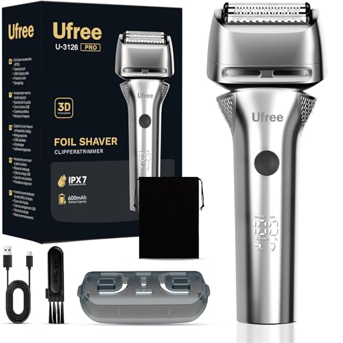 Ufree Electric Foil Shaver for Men, Wet & Dry Cordless Razor with Trimmer