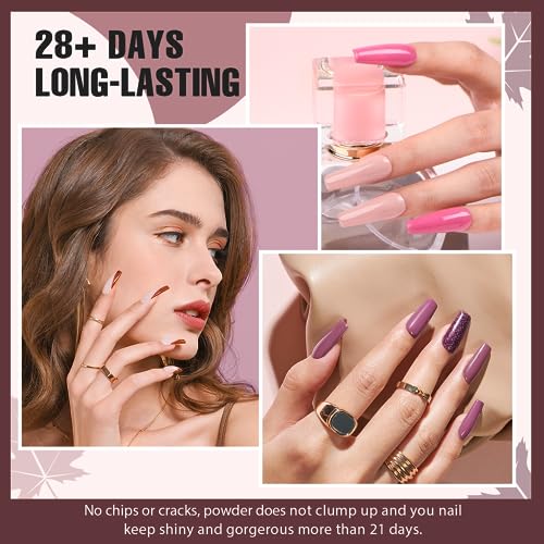 AZUREBEAUTY Dip Powder Nail Kit - 4-Color Fall Winter Set with Liquids