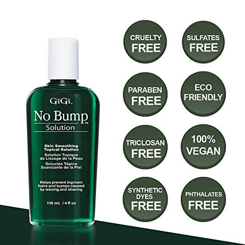 GIGI No Bump Skin Smoothing Topical Solution 4 fl oz - 2 Pack for Ingrown Hair & Razor Bumps