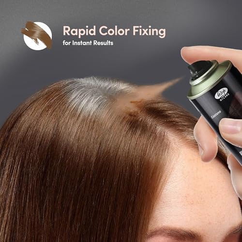 Lisap Brown Root Touch Up - Temporary Hair Color Spray 2.54 fl oz (Brown) for Quick Gray Coverage