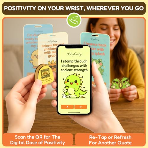 Positive Dinosaur Jar with 60 Affirmation Cards & Stand