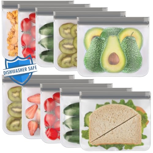 Lerine 10-Pack Reusable Sandwich Bags - BPA-Free & Leak-Proof