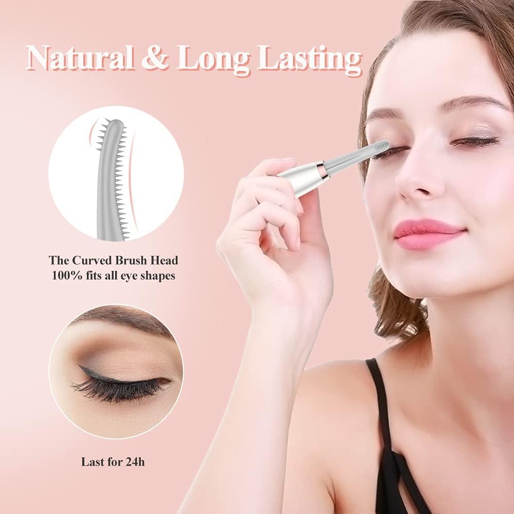 Electric Eyelash Curler - USB Rechargeable Heated Curlers for Soft Short/Long Lashes | 3 Temperature Modes, Quick & Long-Lasting Curling