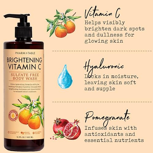 PHARM TO TABLE Brightening Vitamin C Body Wash - Orange
