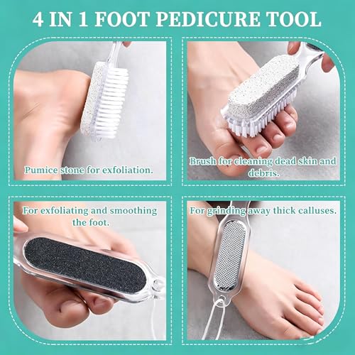 3PCS Pumice Stone Pedicure Tools Set for Exfoliating Hands & Feet