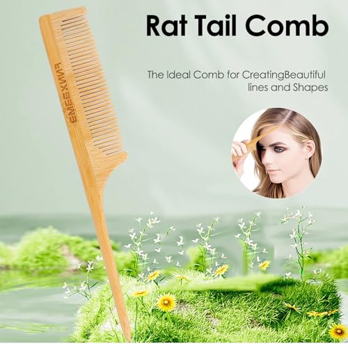 3-Piece Bamboo Hair Brush Set - Anti-Static Natural Bristle Scalp Massager