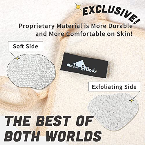myHomeBody Dual-Textured Exfoliating Washcloths - 3-Layer Ivory Set of 3