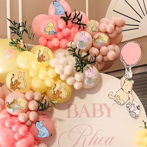 Winnie the Pooh Pink Balloons - 24pcs Baby Shower & Birthday Party Decorations