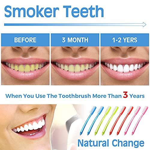 24 Pieces Extra Hard Firm Bristle Toothbrush Set for Adults with Full Head, Multi-Color