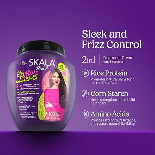 SKALA 2-in-1 Hair Treatment Cream & Leave-In Conditioner, Smoothing & Frizz Control, 35.2 oz