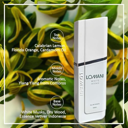 Lomani White Intense Eau de Toilette for Men, 3.3 Ounce Citrus Fragrance