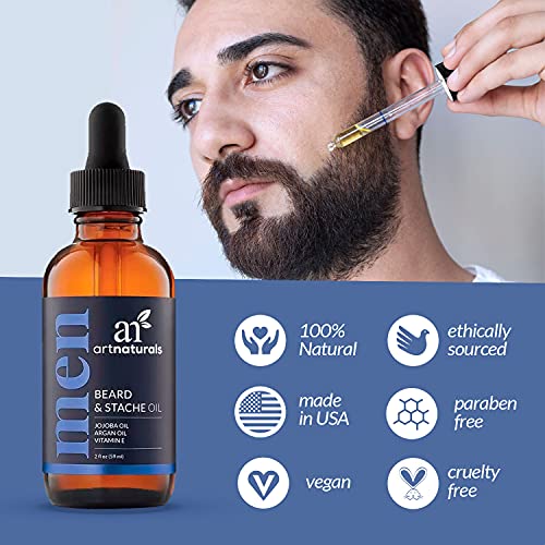 ArtNaturals Unscented Beard Oil - Organic, Moisturizing & Grower 2 fl oz