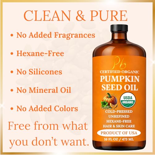 Pumpkin Seed Oil for Hair Growth - 100% Pure, USA-Grown 16 fl oz