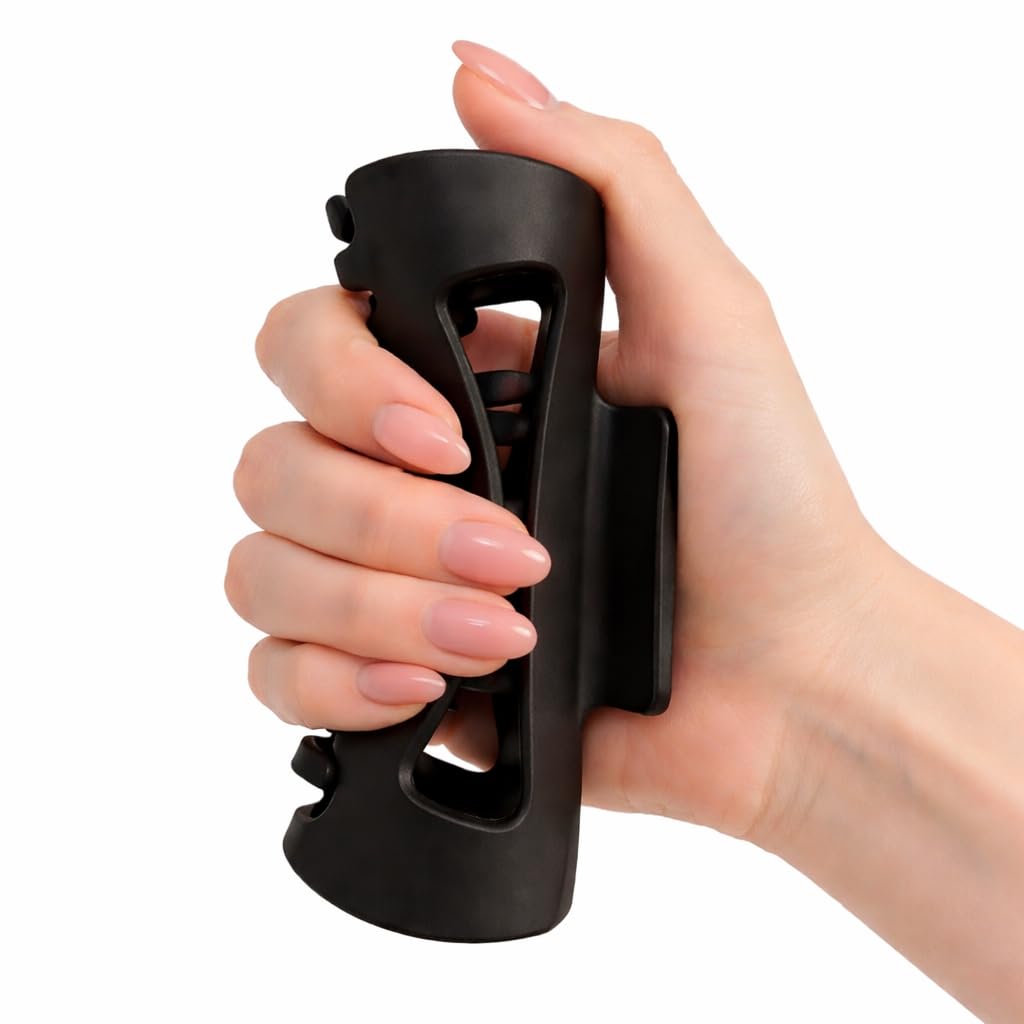 Cozy Claw Clip for Baseball Caps - Large Silicone Hair Clip | Non-Slip Design for Thick & Thin Hair - Black