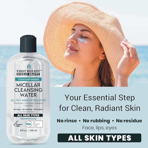 Korean Charcoal Micellar Water Makeup Remover - 8 oz