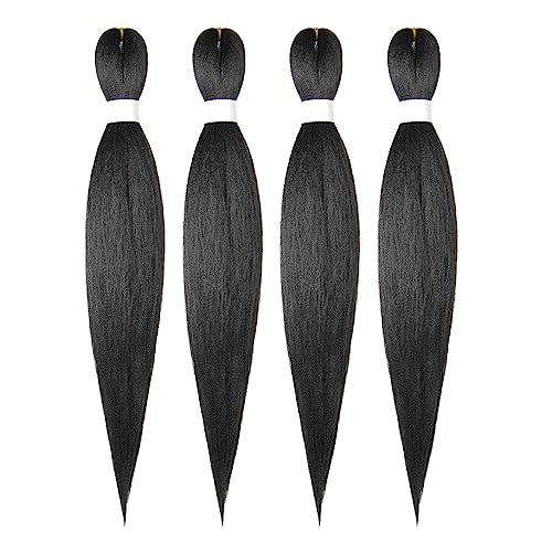 Osuntress 14 Inch Pre Stretched Fake Braids - 4 Packs, 1B