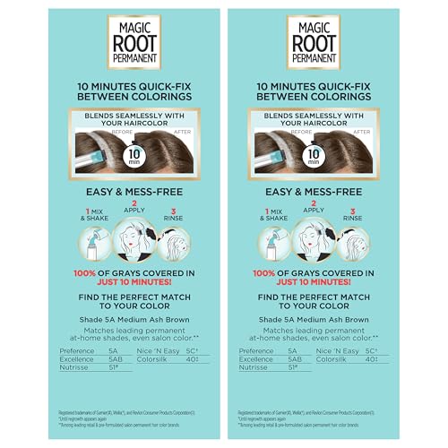 L'Oreal Paris Magic Root Hair Color Kit 5A Medium Ash Brown - 2 Count